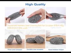 Πλυντήριο μπάλες καθαρισμού οικιακής από ανοξείδωτο ατσάλι 8*8cm 40g 0,08-0,5mm Πλάτος σύρματος