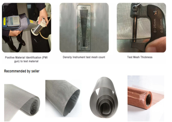 Εξαιρετικά λεπτό πλέγμα καλωδίων ανοξείδωτου 100 μικρού στρογγυλευμένο 316L 100μm